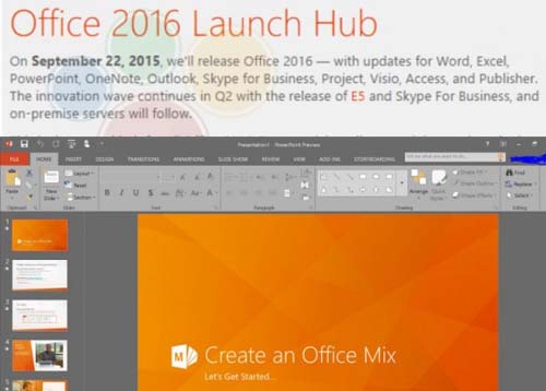 9曰22日微軟將發布全新Office 2016