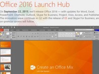9曰22日微軟將發(fā)布全新Office 2016
