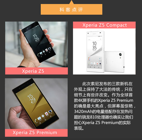 圖姐：一圖讀懂索尼Xperia Z5三新機