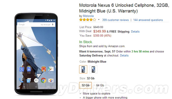 清倉甩賣！Nexus 6連降300美元