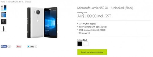 微軟Lumia 950/950XL各地售價差距高達1500