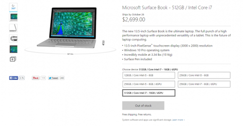 Surface Book美國銷售火爆，頂配版已售罄 