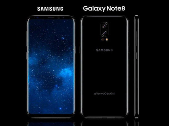 雙攝加曲面屏 三星Note 8首爆渲染圖