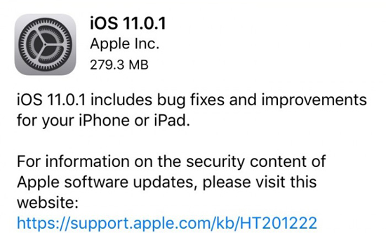 iOS 11.0.1今日凌晨正式推送，改善發熱和續航問題