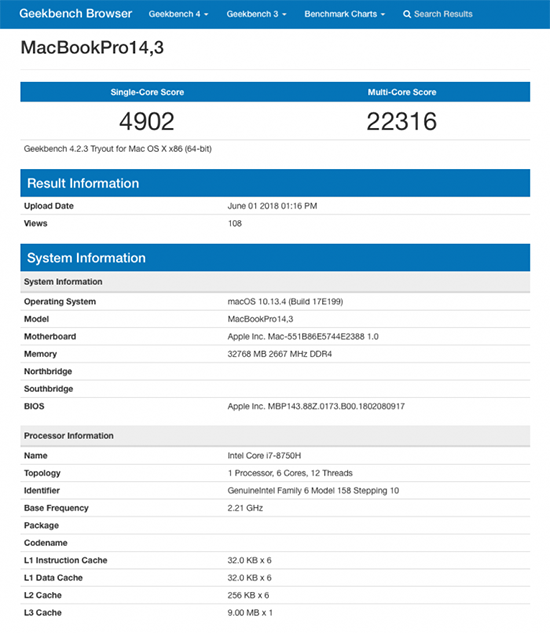 MBP史上最猛升級？ 新款MacBook Pro跑分曝光