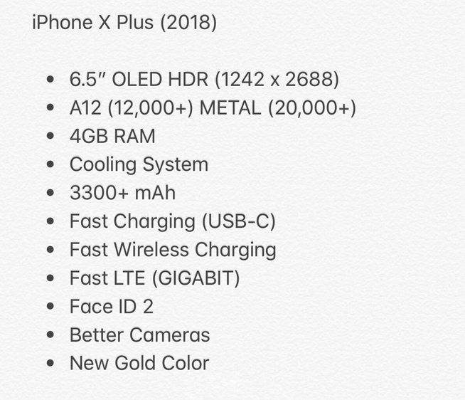 蘋果新iPhone Xs Plus配置曝光：A12處理器加持 售價要破萬