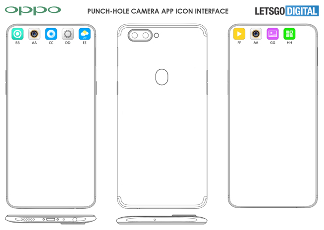 OPPO開孔屏新專利：把開孔融入到系統UI 你覺得這樣好看嗎？