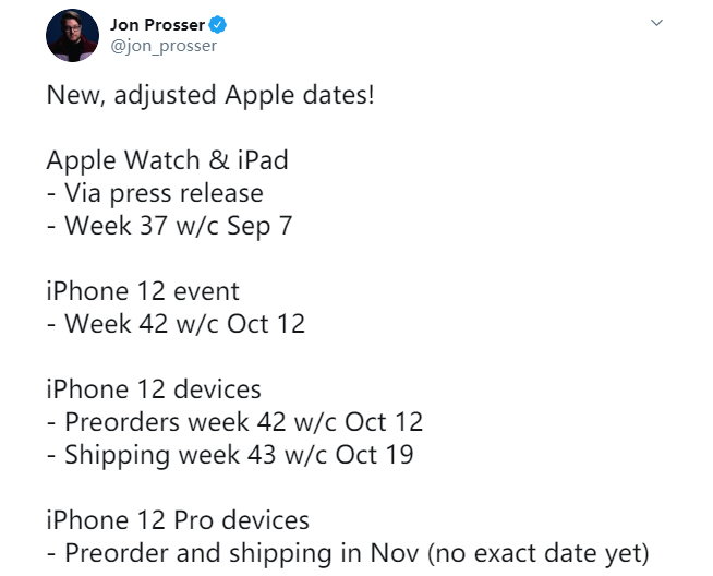 iPhone 12系列最新爆料：10月12日發布 Pro系列11月才開售